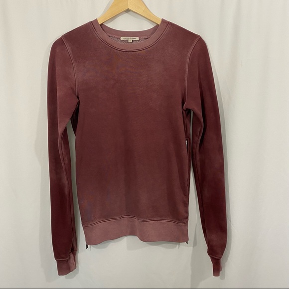 Cotton Citizen Tops - Cotton Citizen Ombré Crewneck Side Zip Pullover Sweatshirt